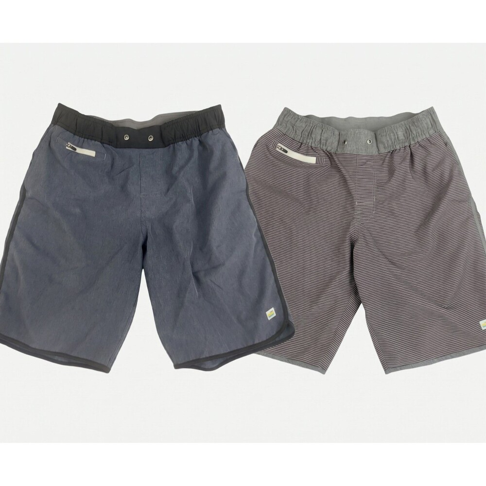 Vuori Banks Athletic Shorts Men's Small Lot of 2 Gray & Blue Unlined  9” Inseam